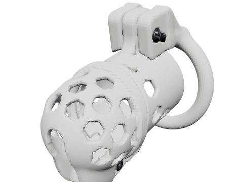 Honeycomb cage, rendered from the design