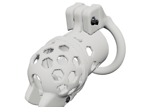 S-bend PA cage, rendered from the design